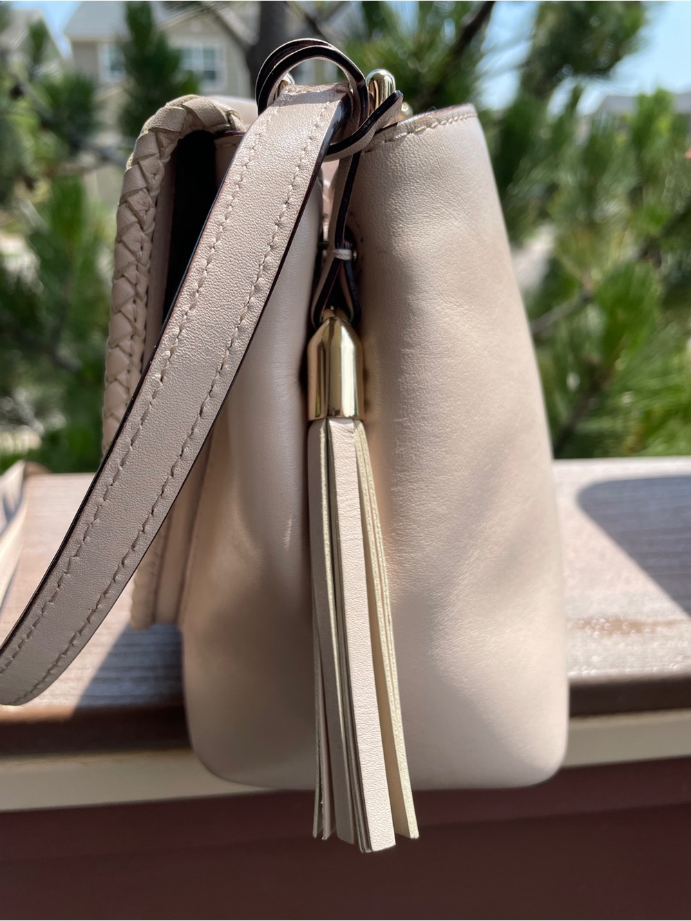 kate spade Pale Pink Leather Crossbody Bag with Tassel - Picture 6 of 12